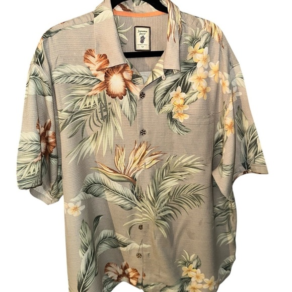 Jamaica Jaxx Tropical Floral Men's 100% Silk Shirt Size XXL - Picture 6 of 13